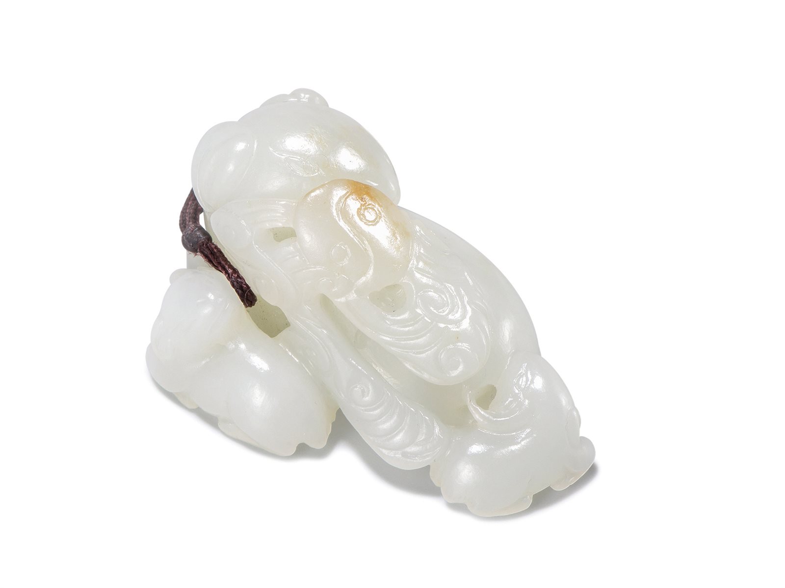 白玉雕“三羊开泰”图摆件