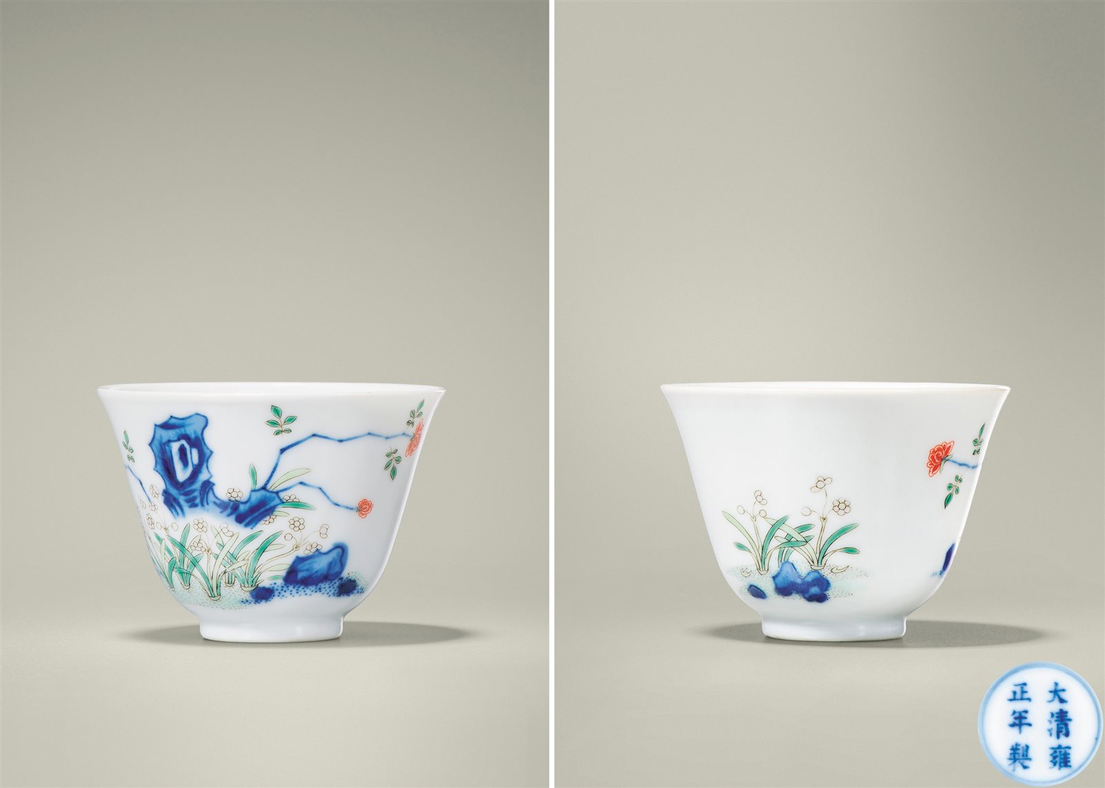 青花五彩花神杯