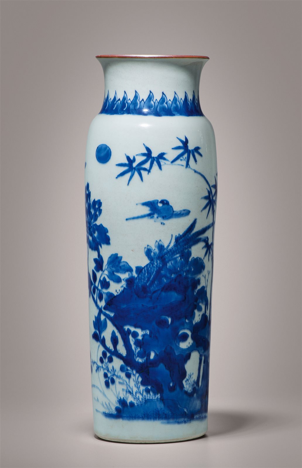 青花花鸟纹筒瓶