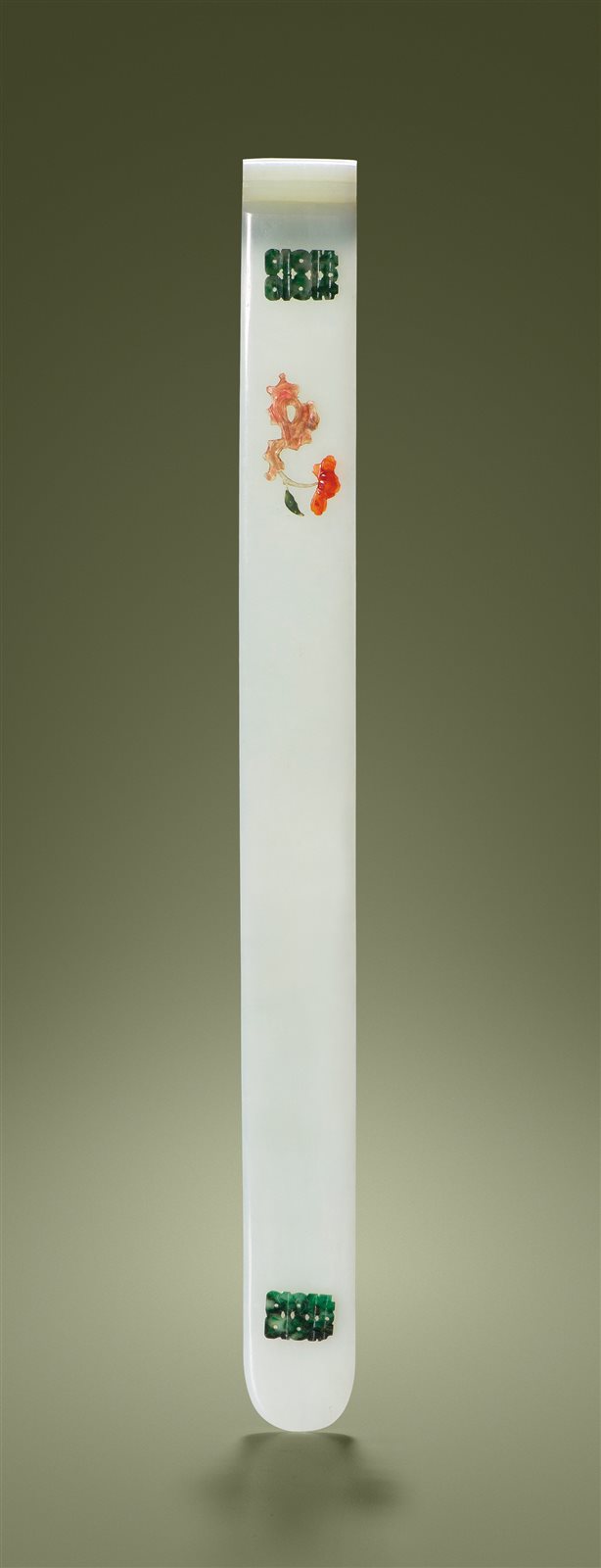 白玉嵌宝扁方