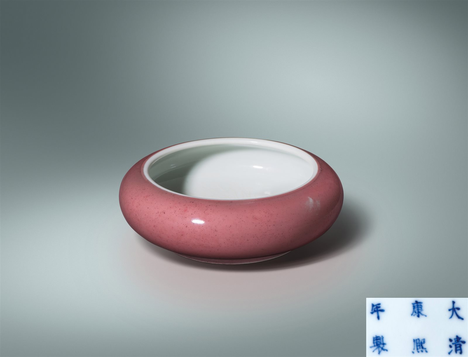 豇豆红釉汤锣洗