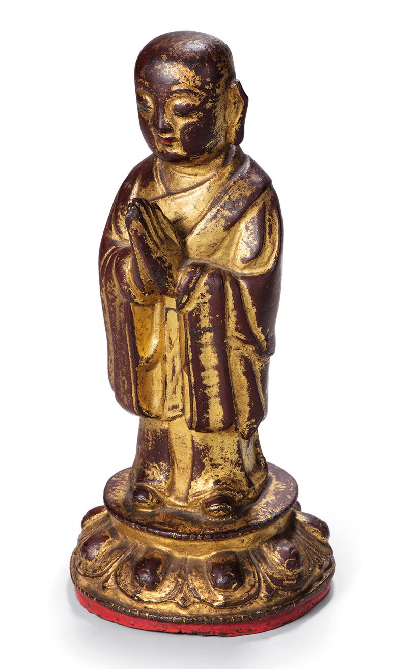 铜漆金阿难侍者像