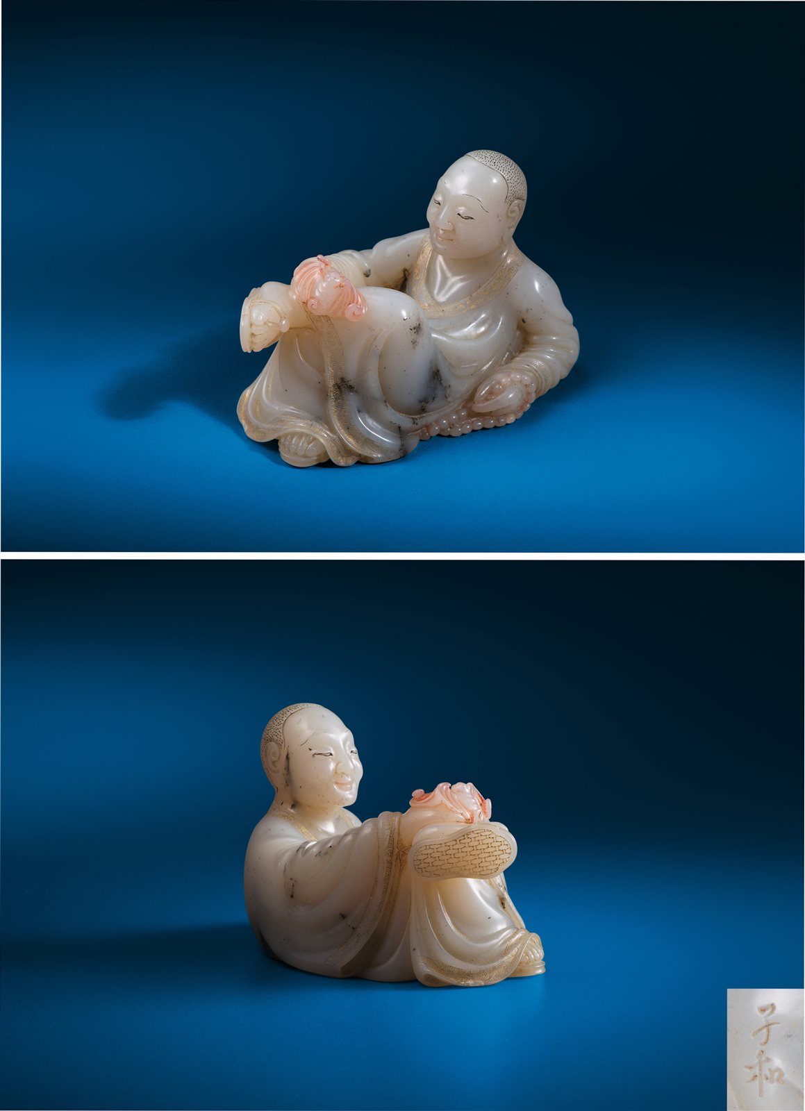 寿山石雕“福在眼前”纸镇