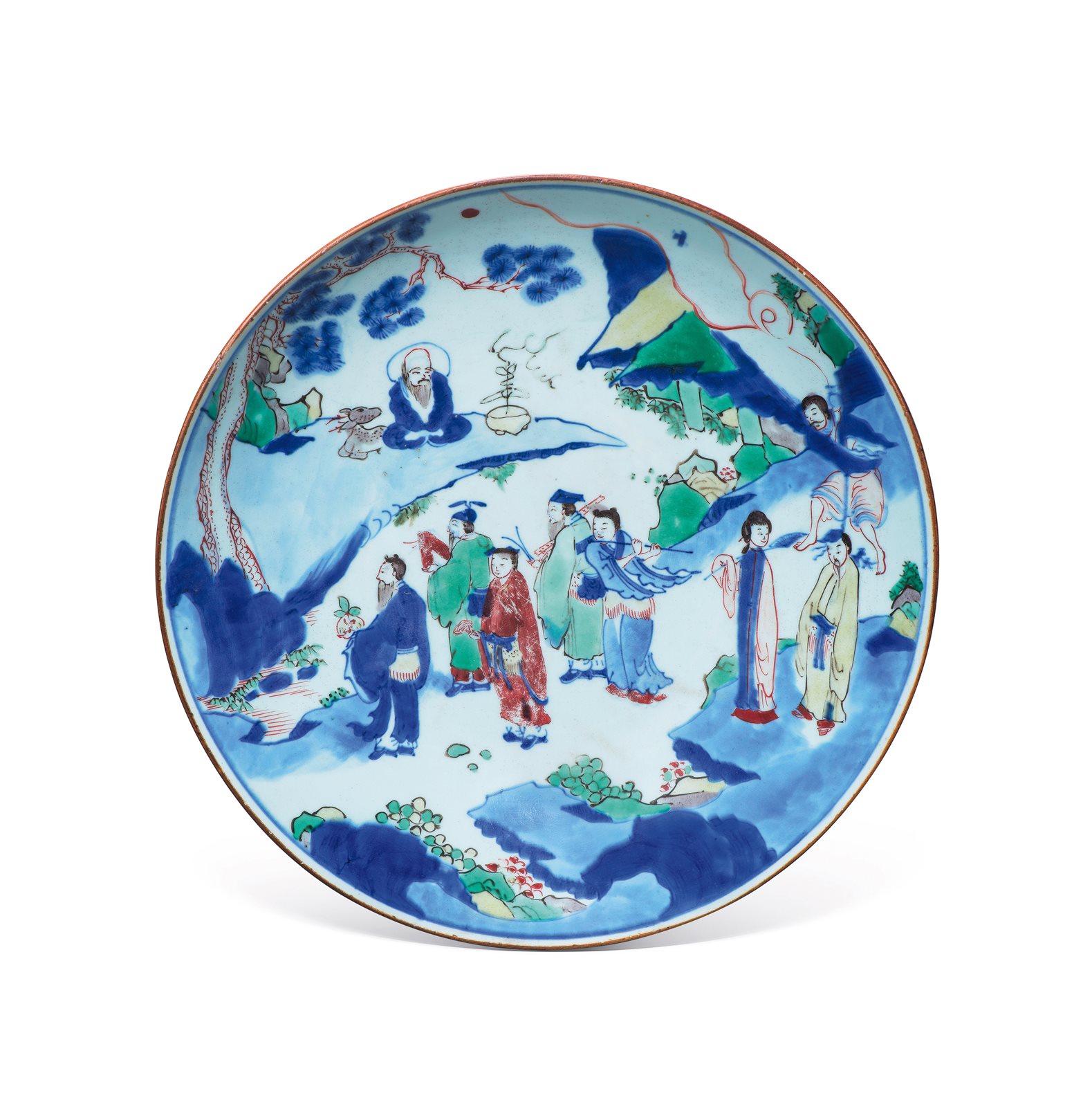 青花五彩人物纹大盘