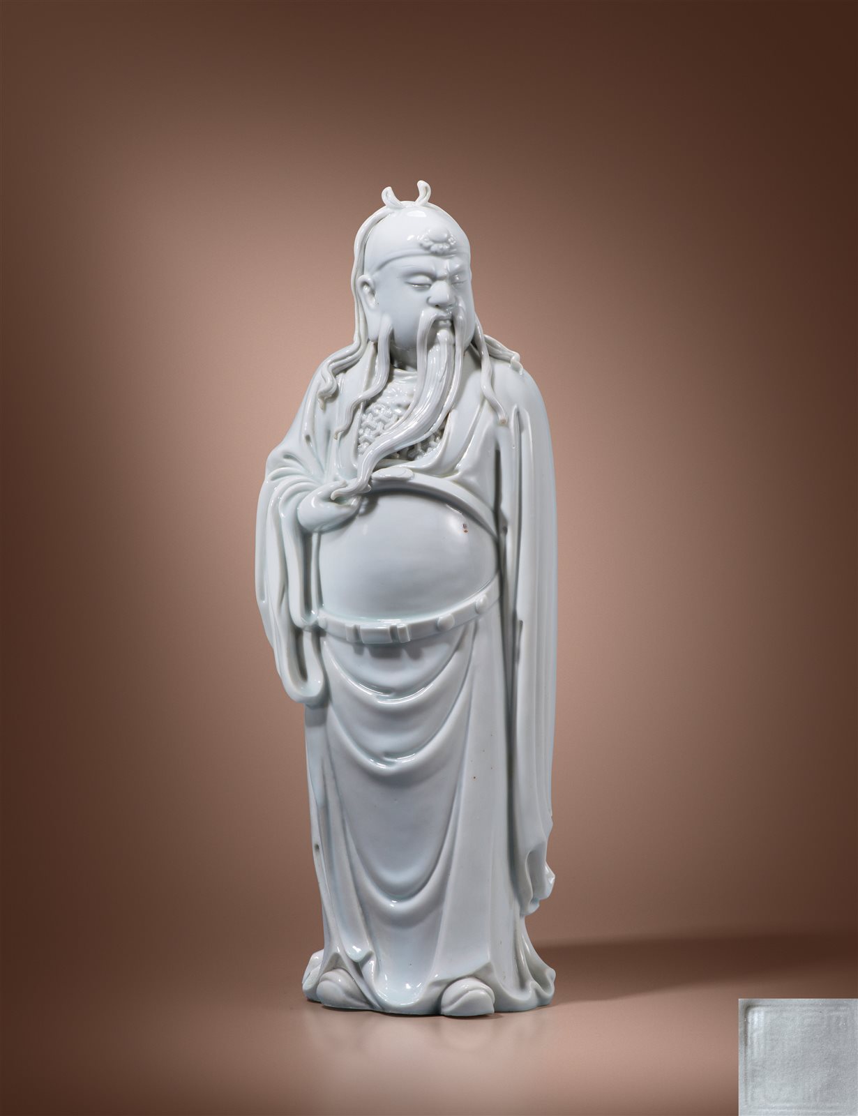 许云麟制德化白瓷关公造像