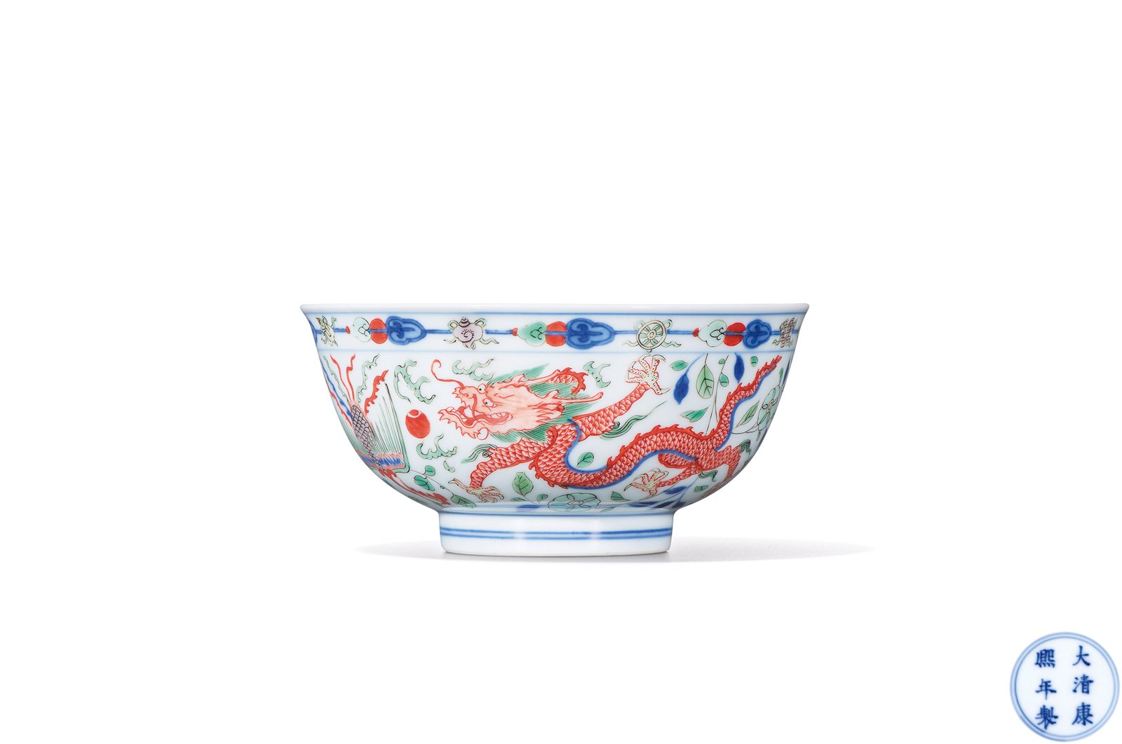 青花五彩龙凤碗