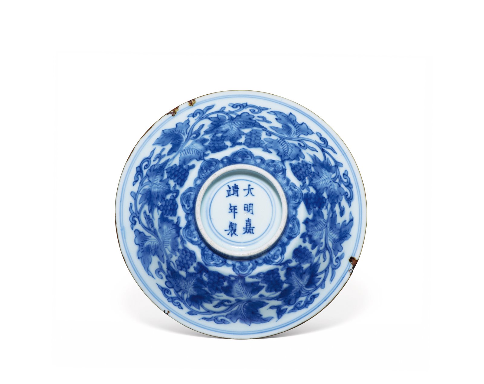 青花葡萄纹撇口碗
