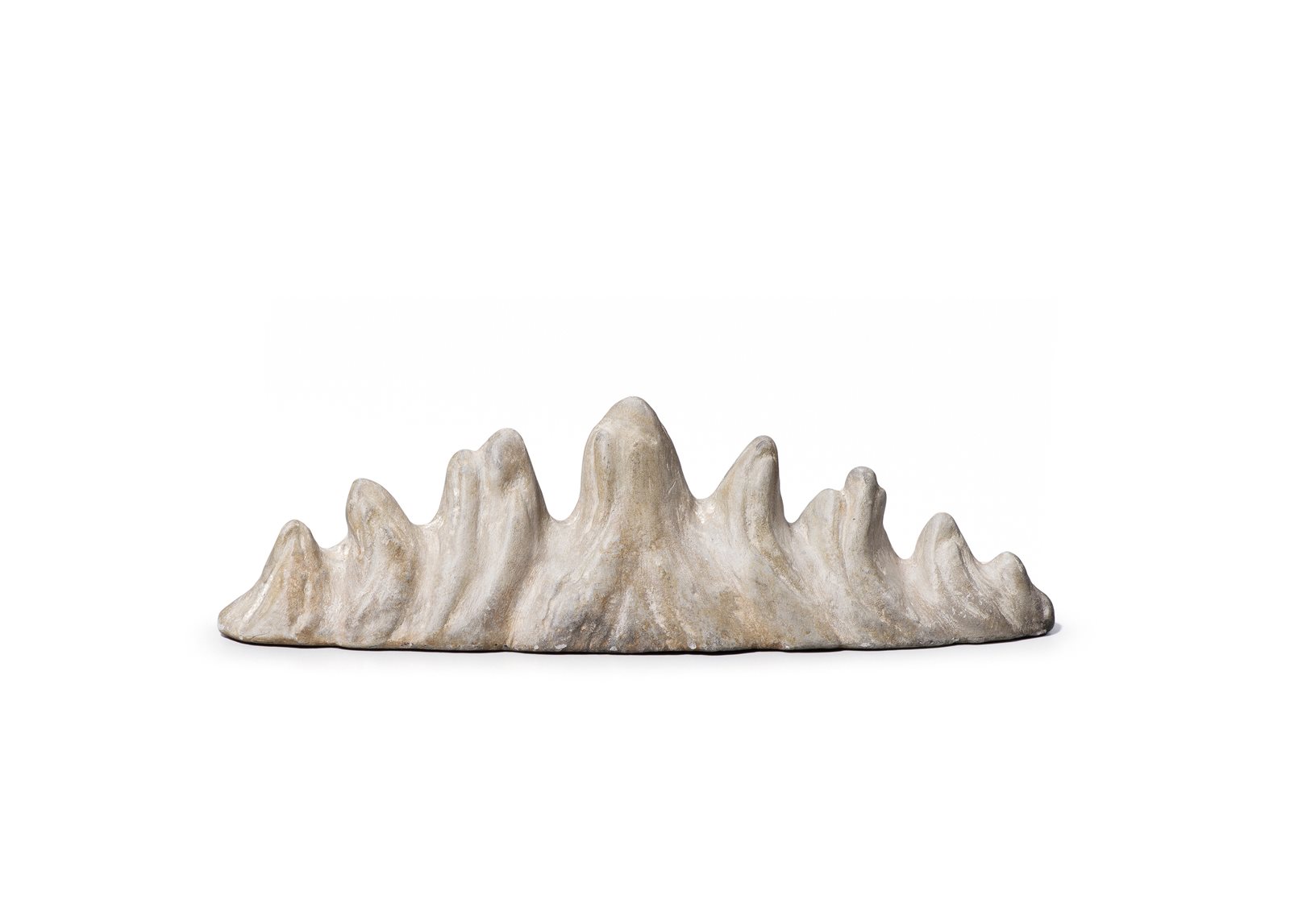 素瓷仿陶山子形笔架