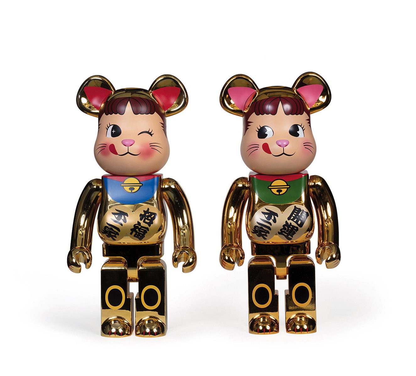 1000% BEARBRICK 不二家·招财猫牛奶妹
