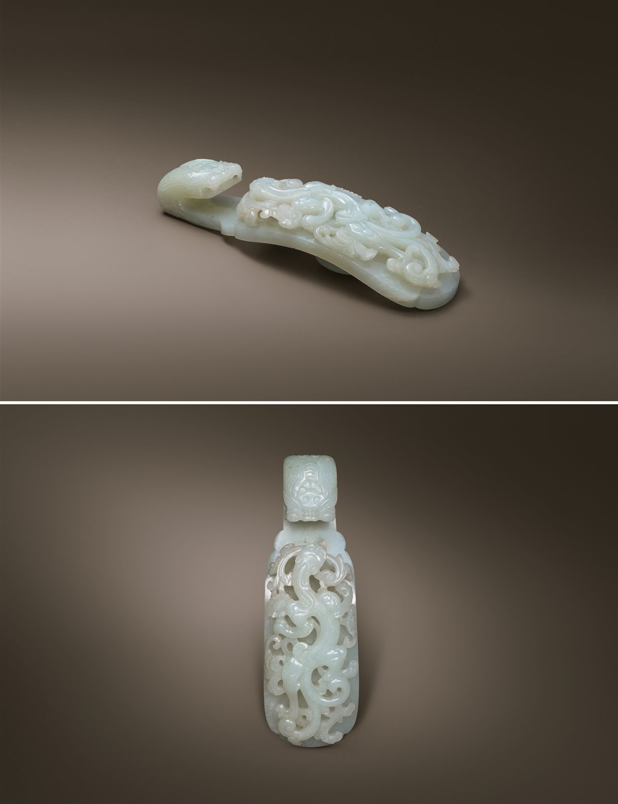 苍龙教子纹玉带钩