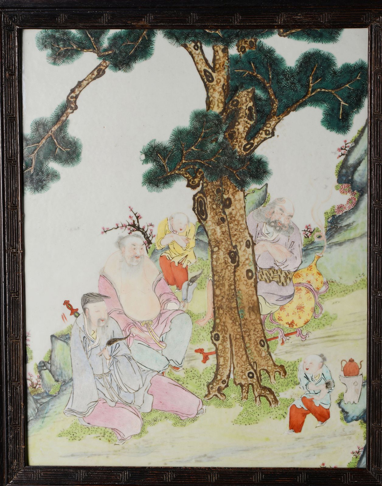 粉彩高仕图插屏