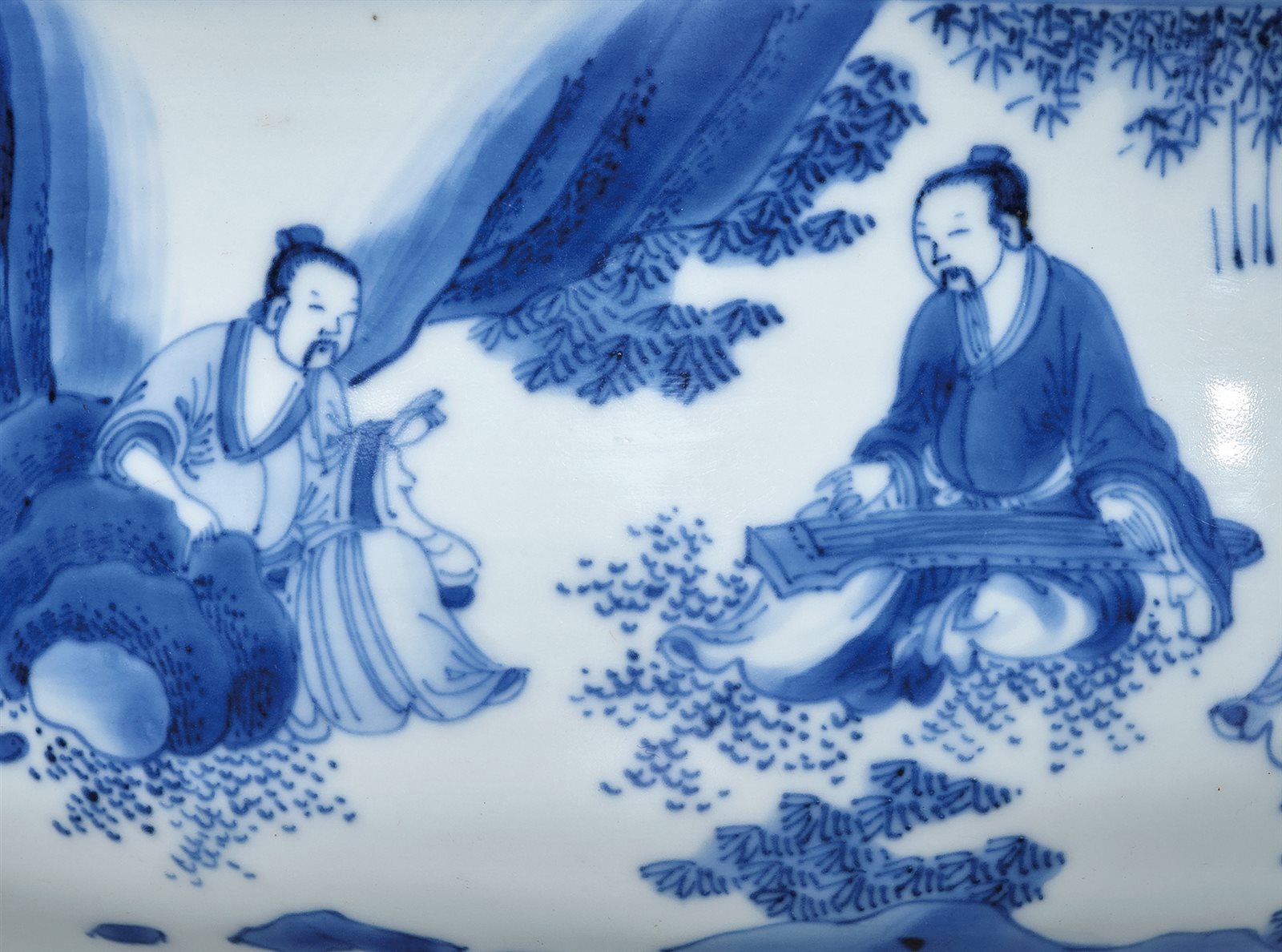 青花竹林七贤图钵式炉