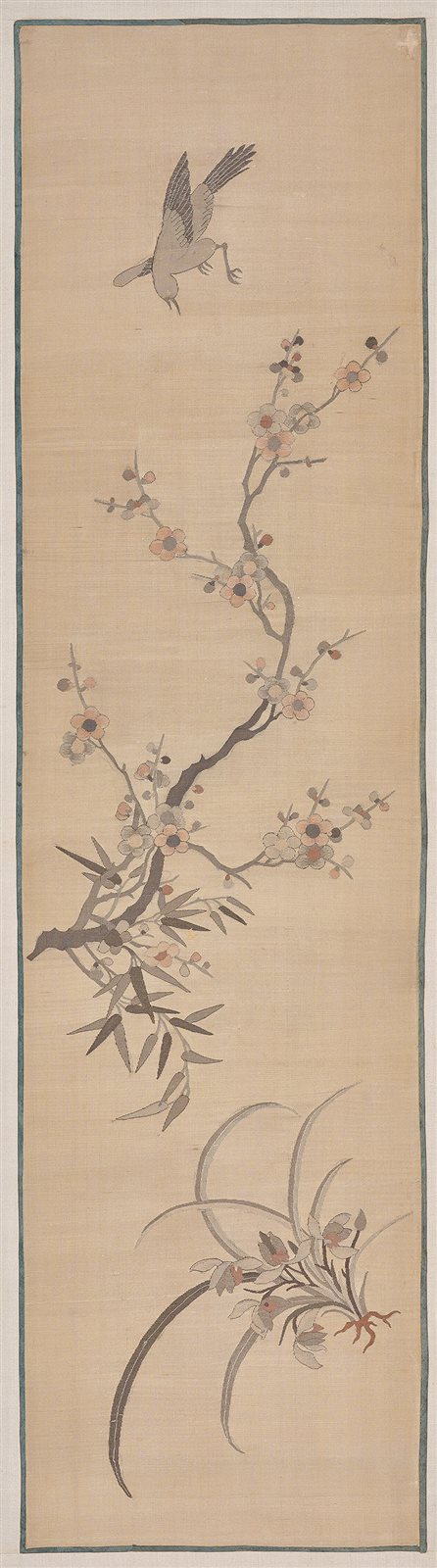 缂丝四季花卉图四条屏