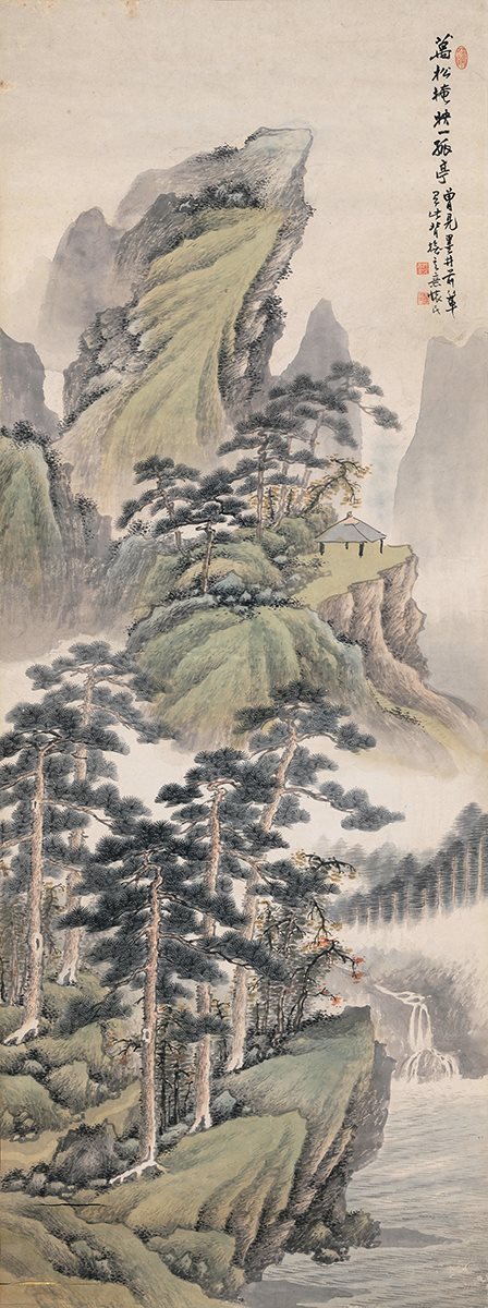 万松掩映一孤亭