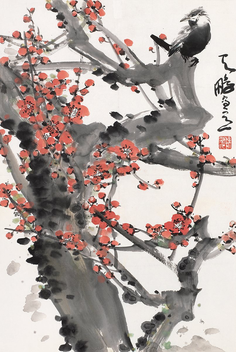 梅枝栖禽