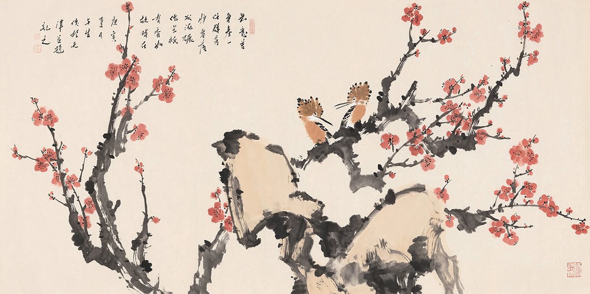 红梅双禽