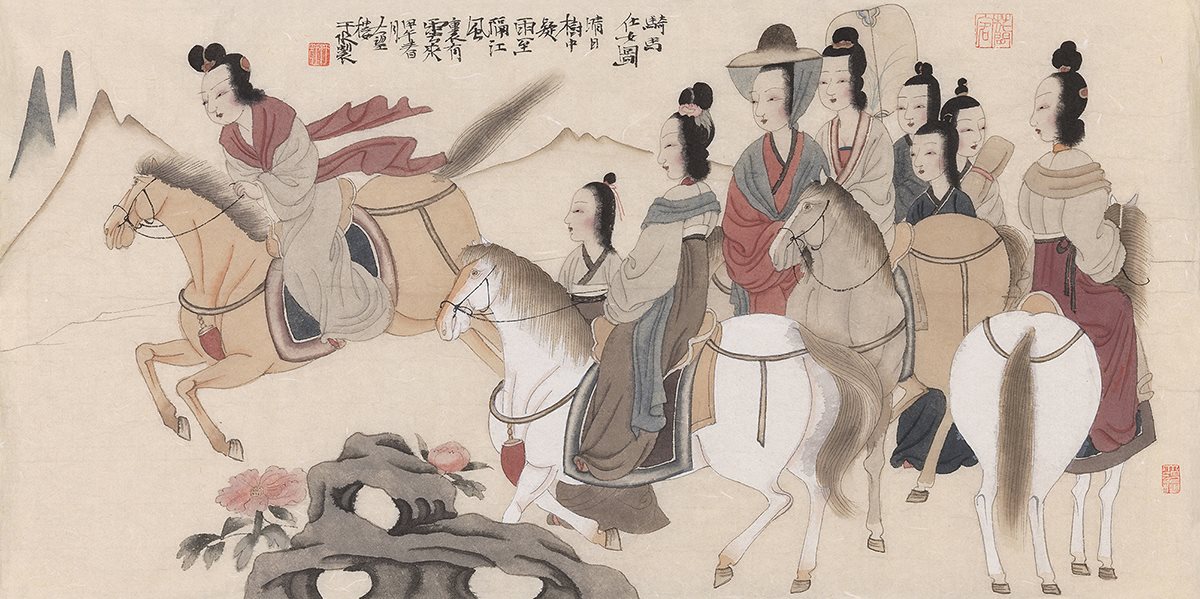骑马仕女图