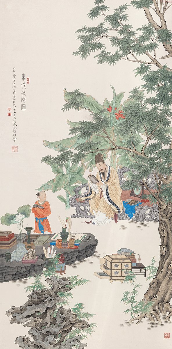 东坡玩砚图