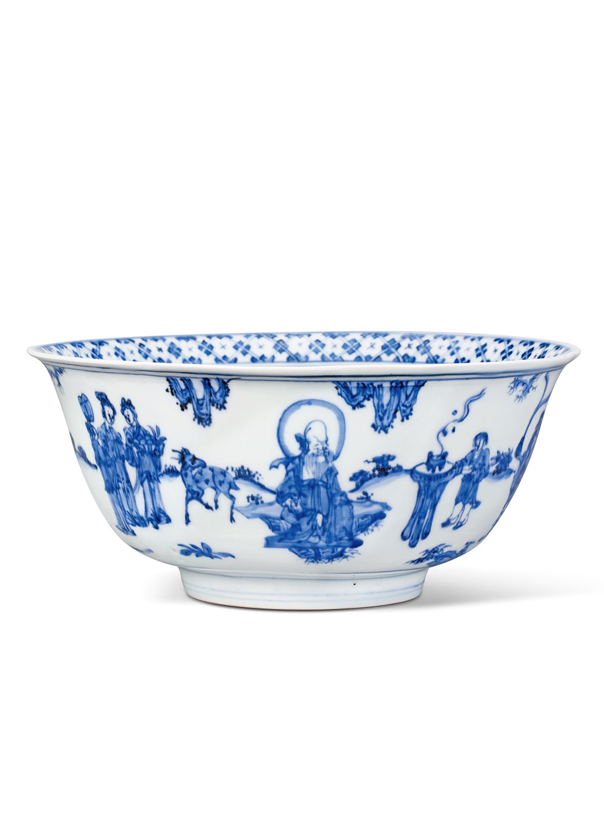 明中期 青花八仙祝寿图大碗