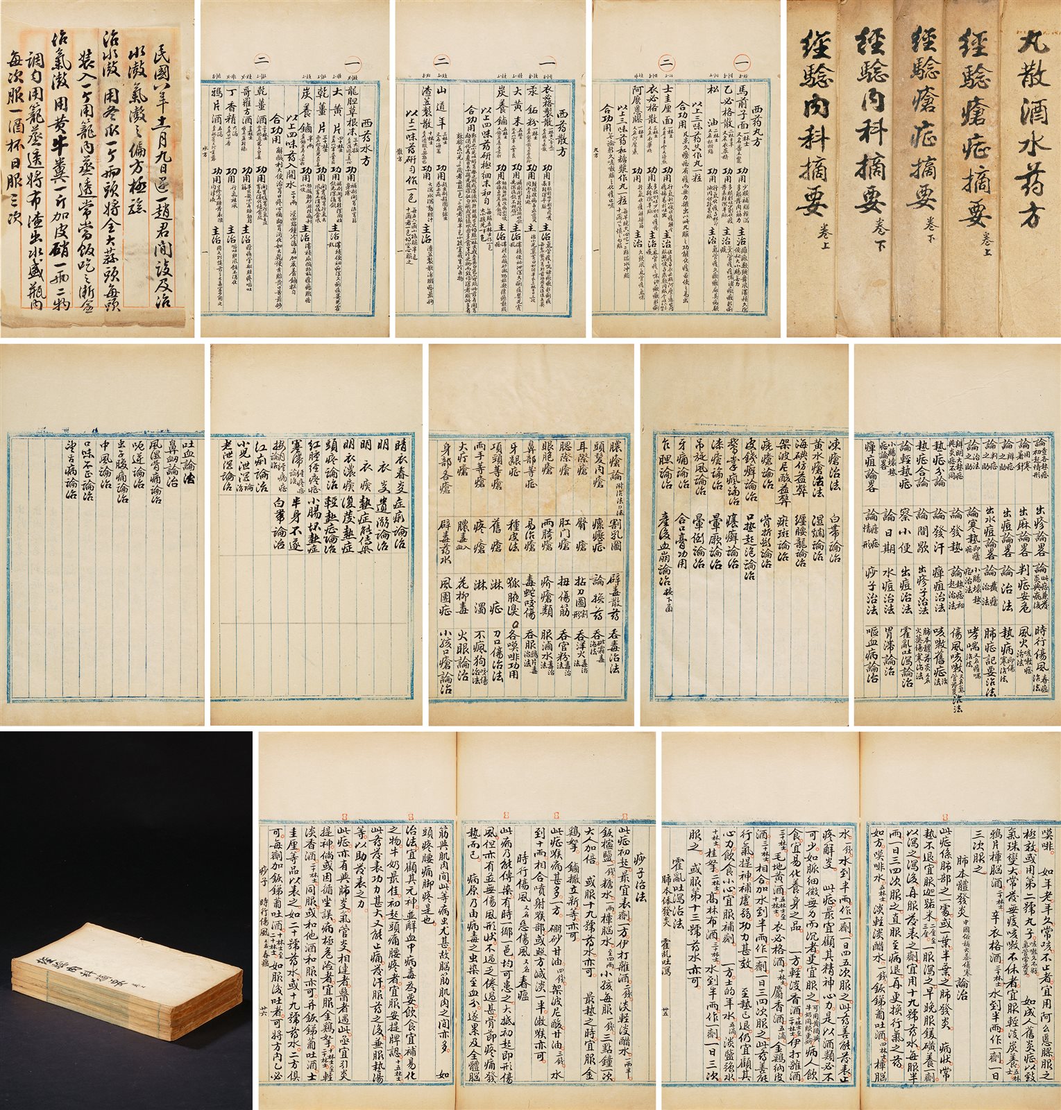 经验摘要三种·附药方 清末民国间未刊稿本