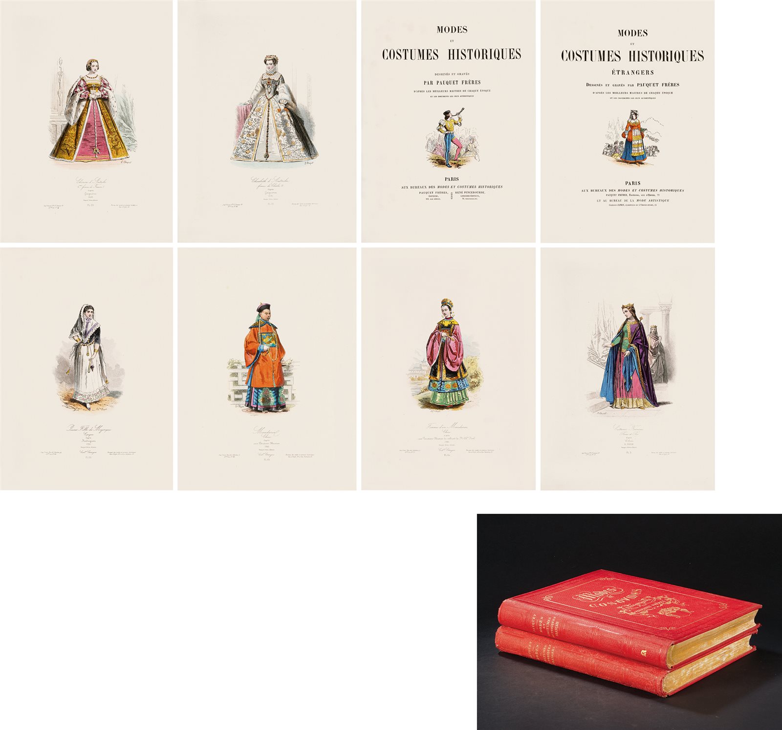 法国及中世纪时装服饰 1868年巴黎 Pauquet frères 出版
