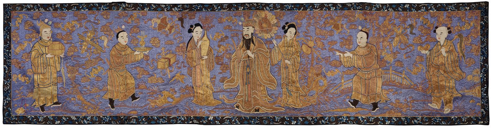 盘金绣神仙人物横幅