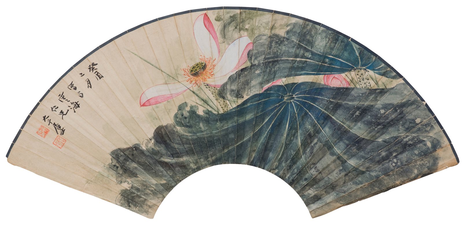 荷花(书画合璧)