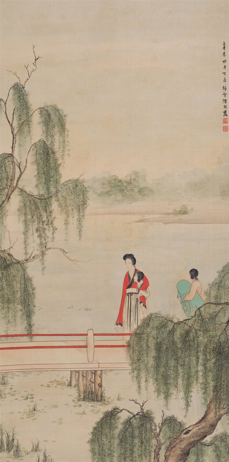 柳塘仕女