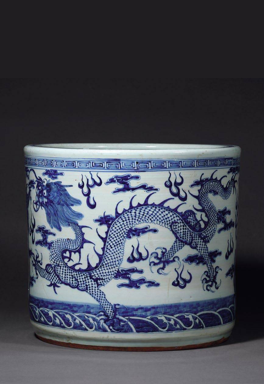 民国八年（1919年） 青花云龙纹筒式炉