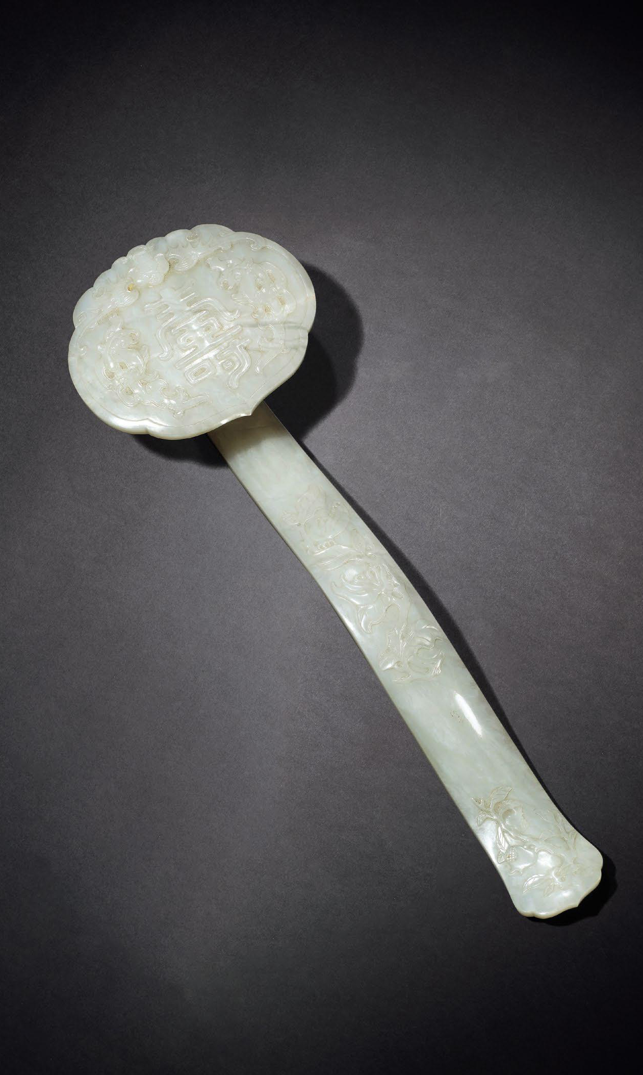 清中期 白玉寿字纹如意
