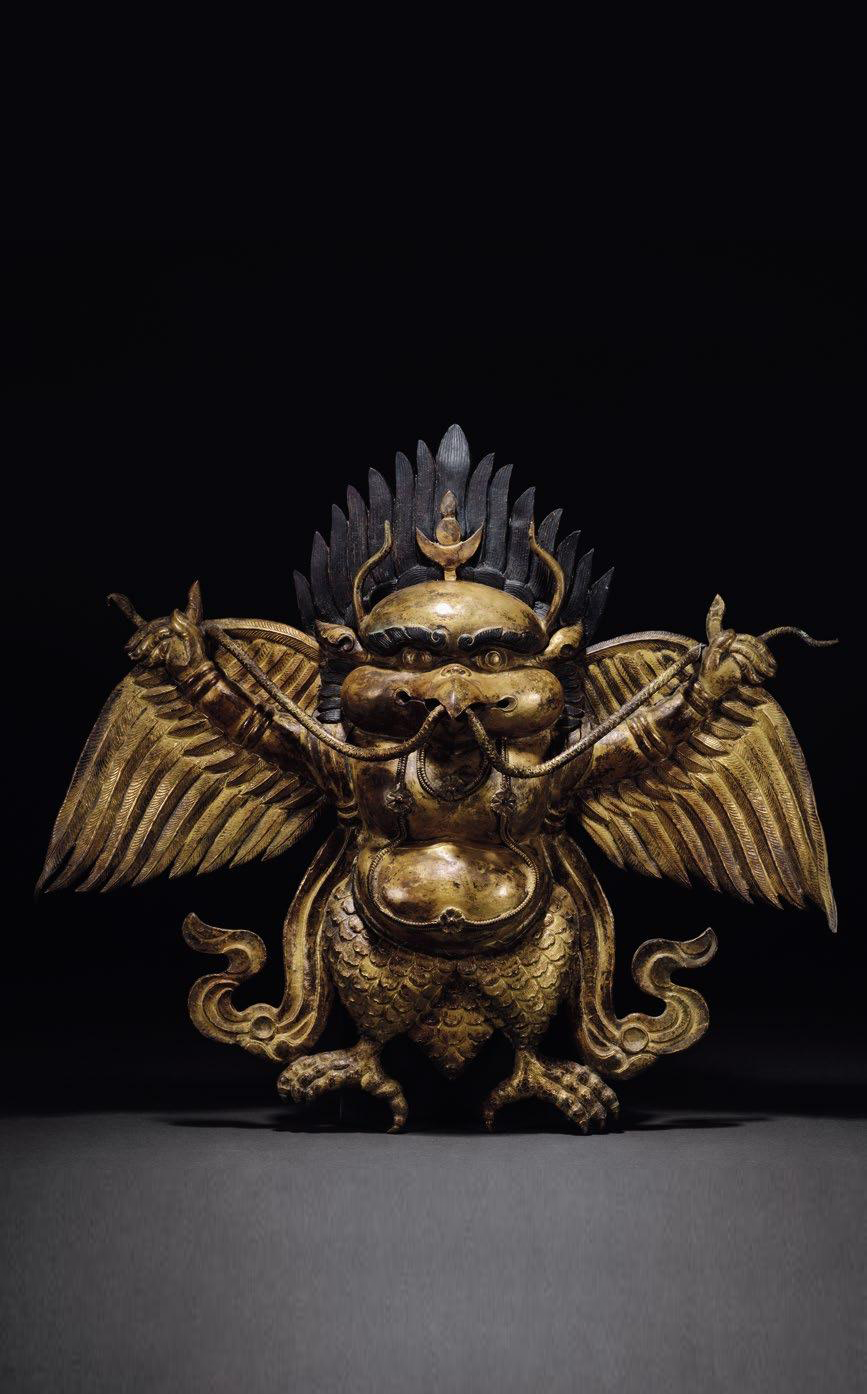十九世纪 铜鎏金金翅鸟