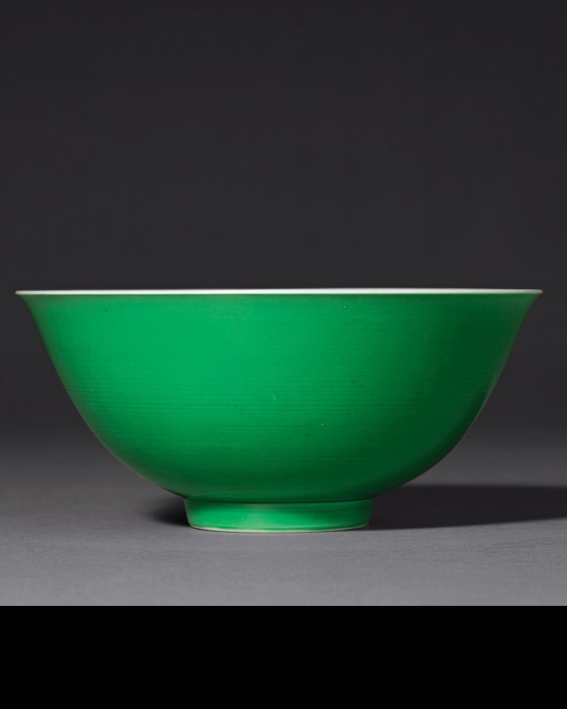 清雍正 瓜皮绿釉碗