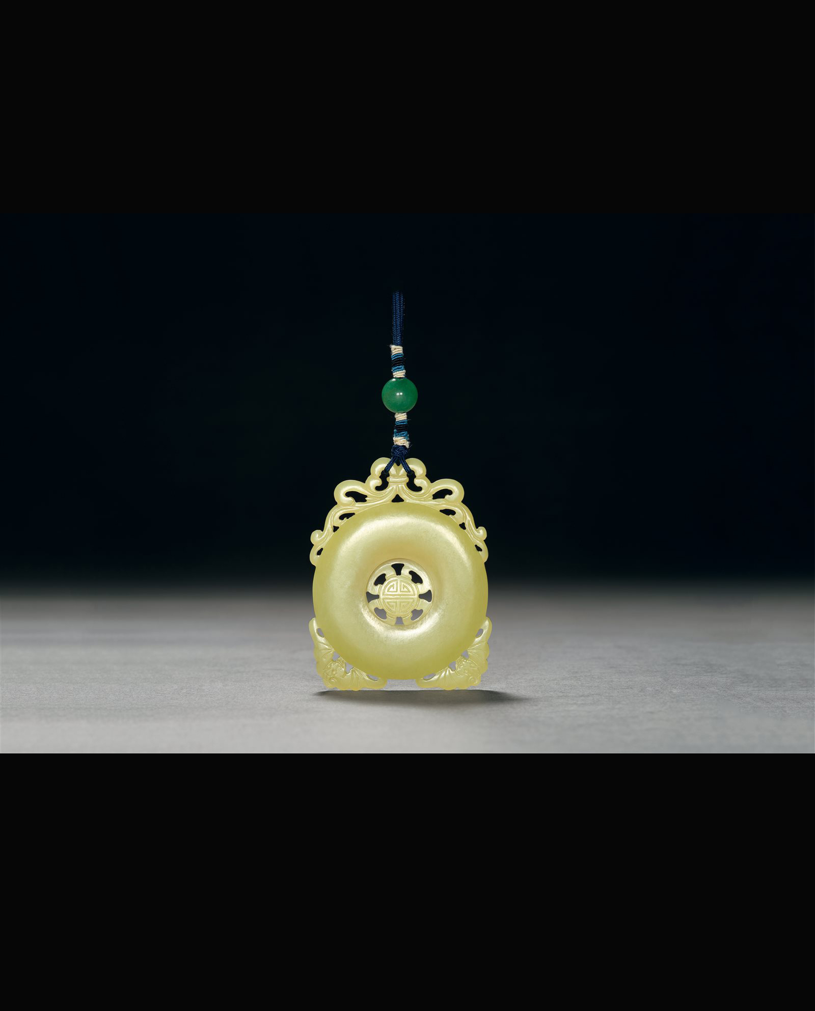 黄玉蝠纹转心佩