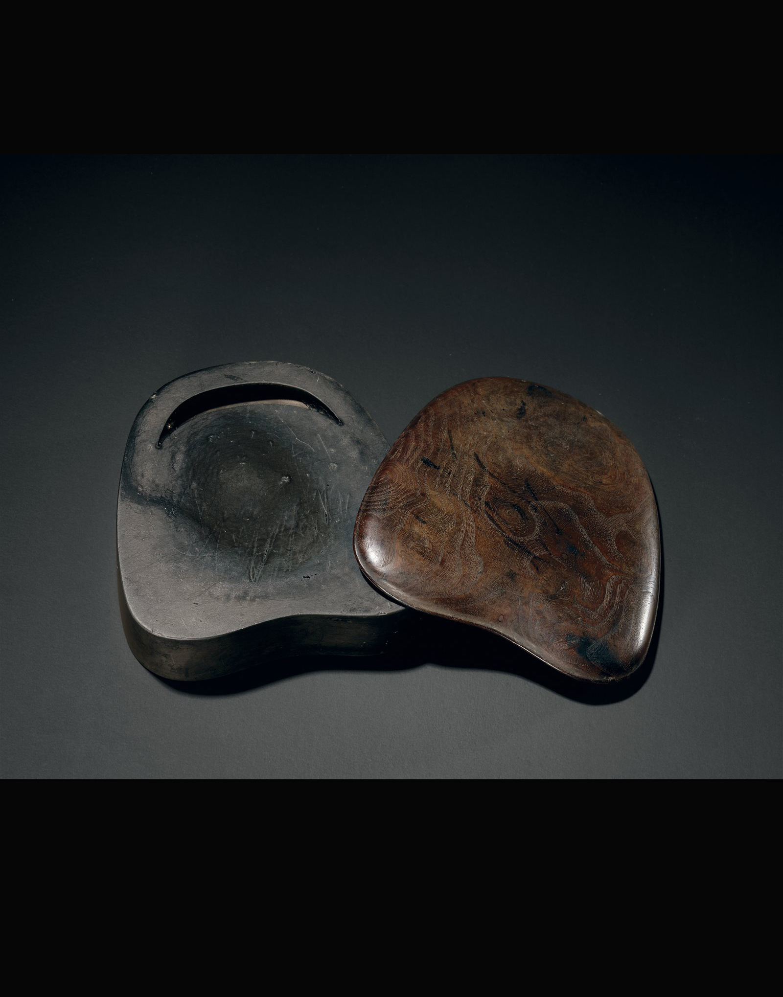 端石雕御制诗仿宋天成风字砚