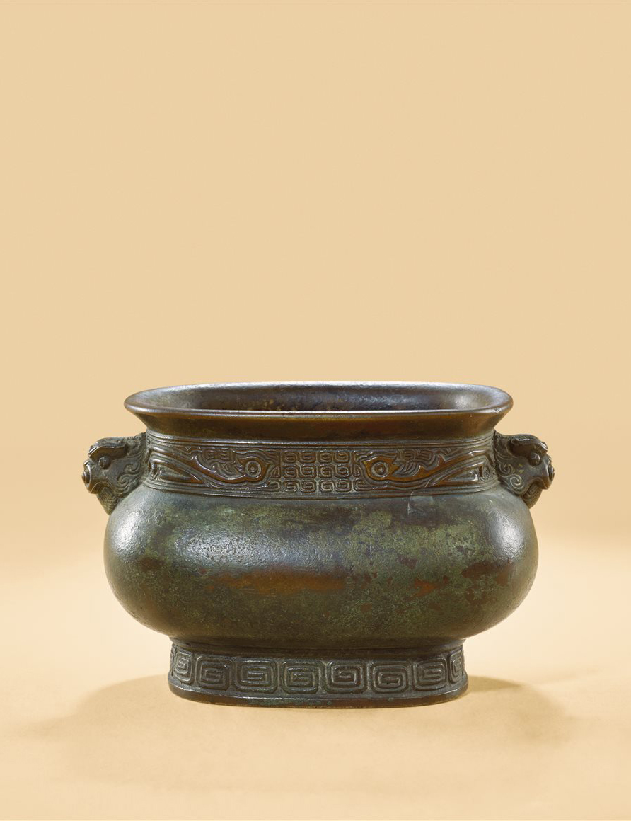 铜天鸡耳炉