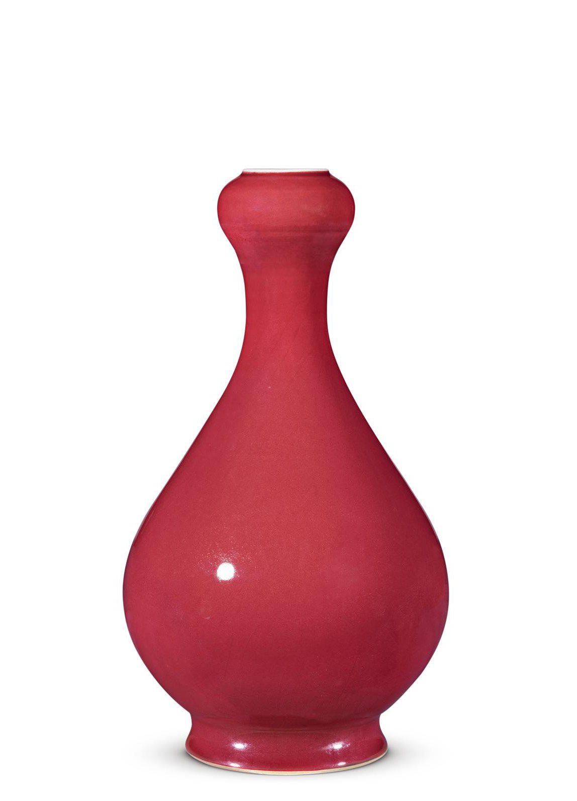 清乾隆 霁红釉蒜头瓶