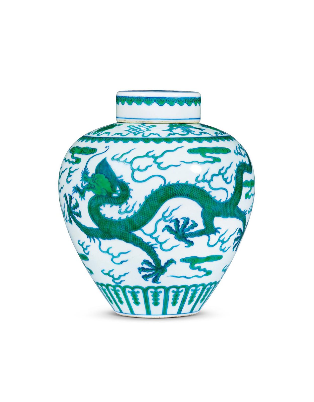 清乾隆 斗彩云龙纹罐