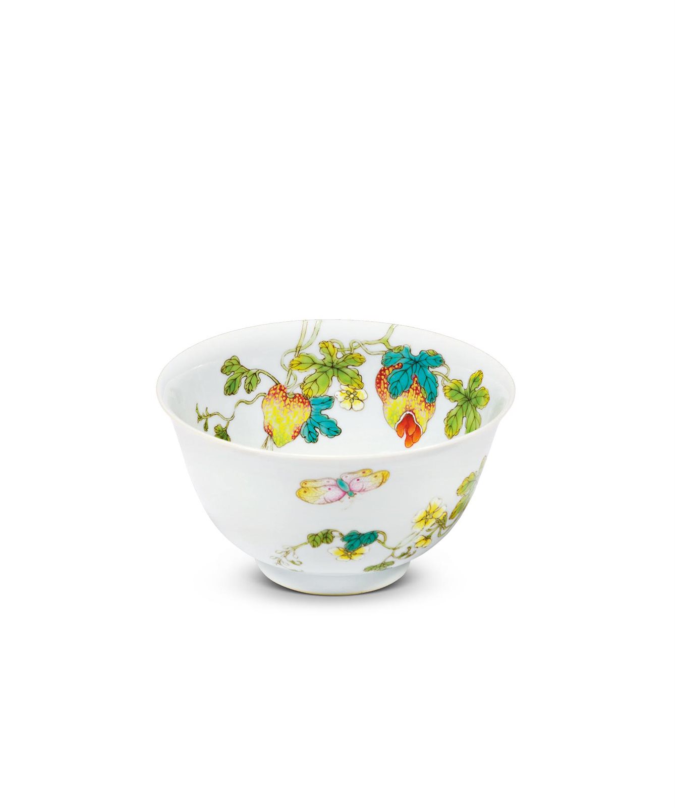 清嘉庆 粉彩瓜瓞绵绵纹茶碗