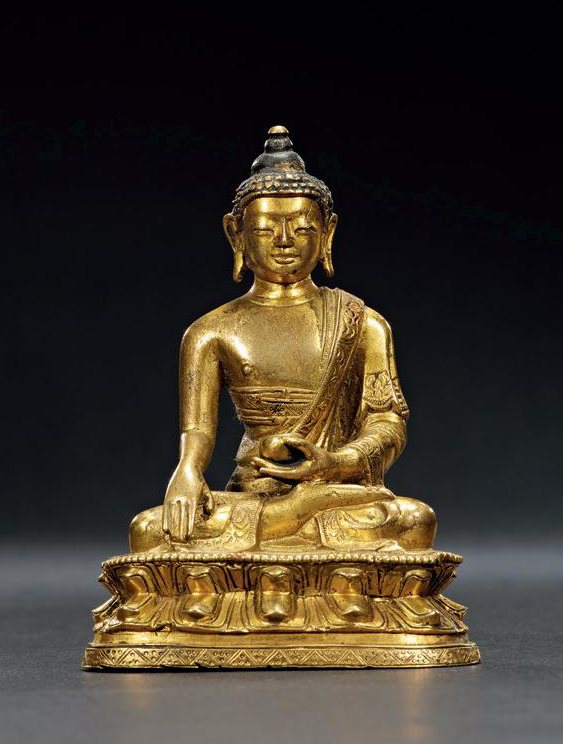 清乾隆 铜鎏金释迦牟尼像