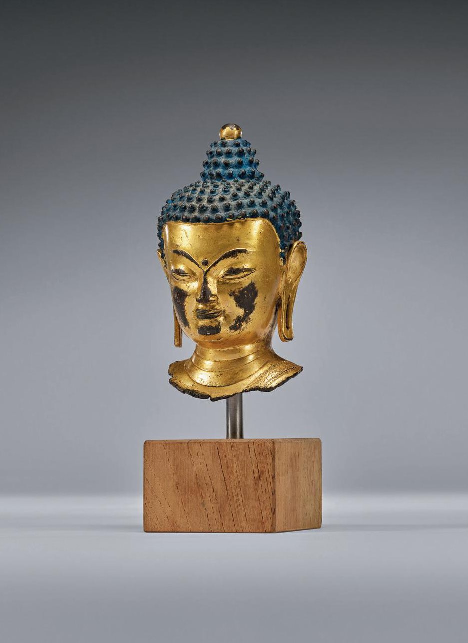 十五世纪 铜鎏金佛首