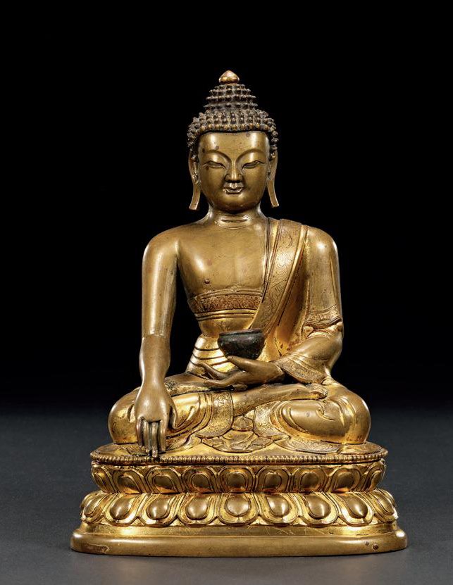 清乾隆 铜鎏金释迦牟尼像