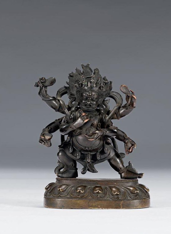 清中期 铜六臂大黑天