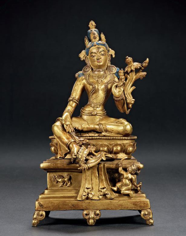 十七世纪 铜鎏金救盗贼难度母