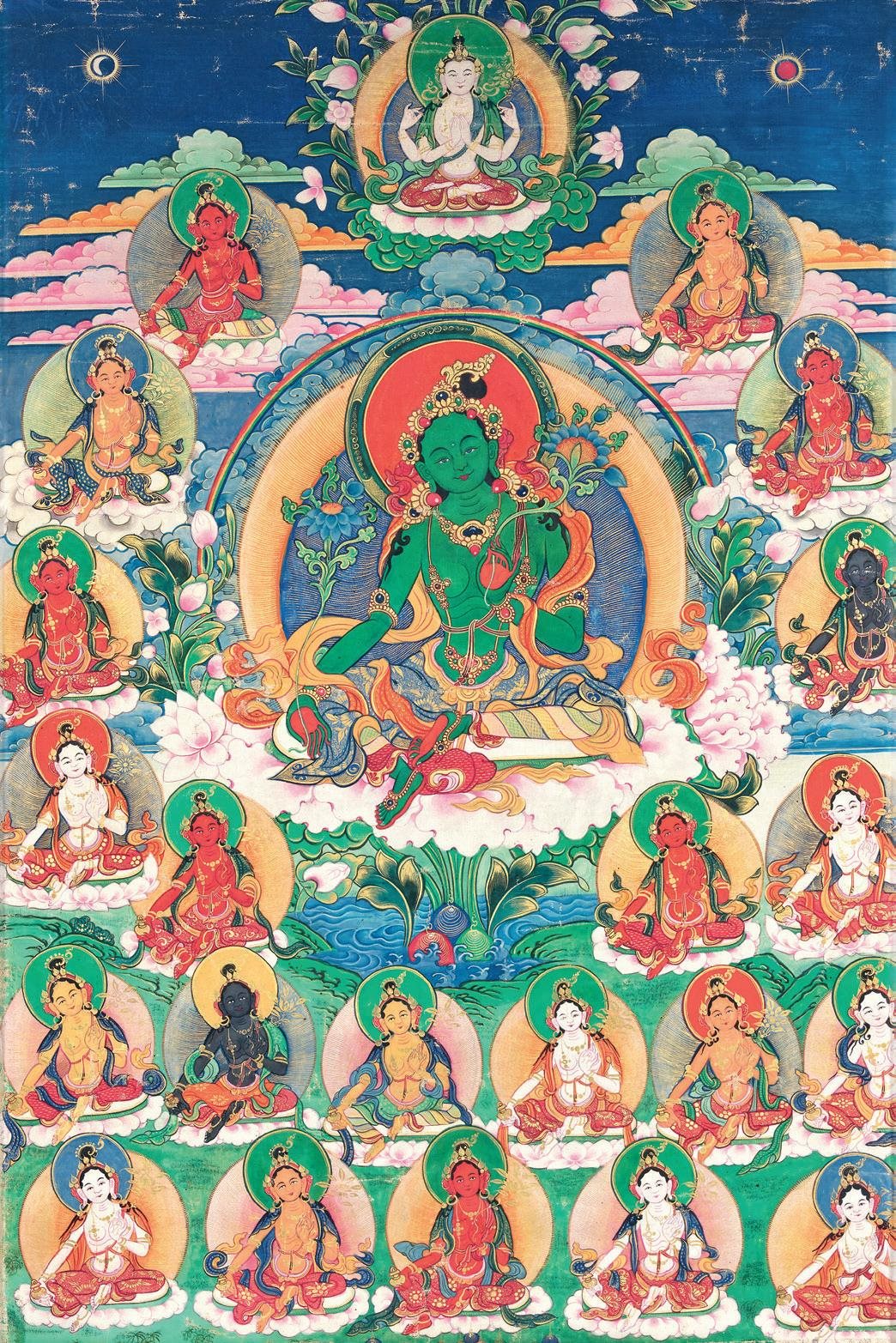 清乾隆 二十一度母唐卡