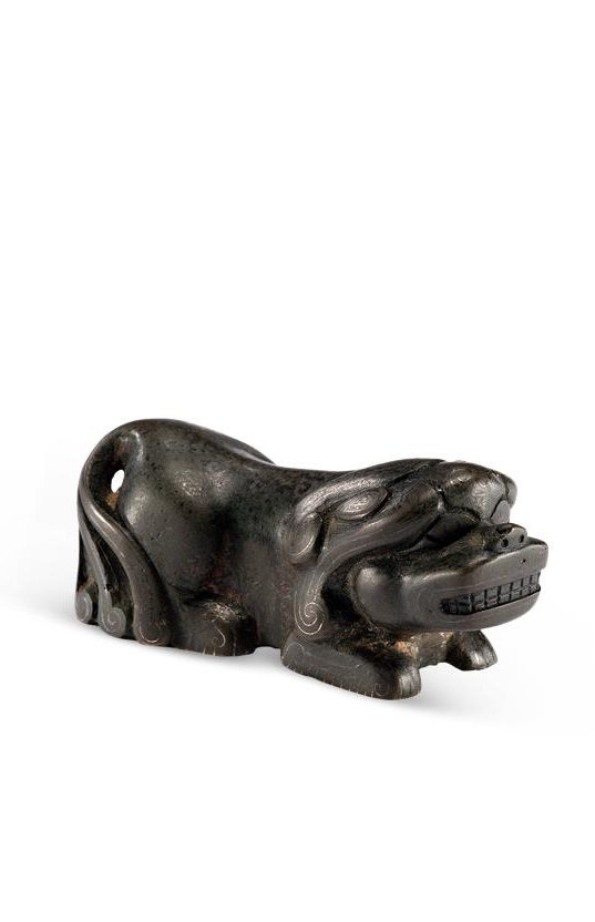 元 铜嵌银丝瑞兽纸镇