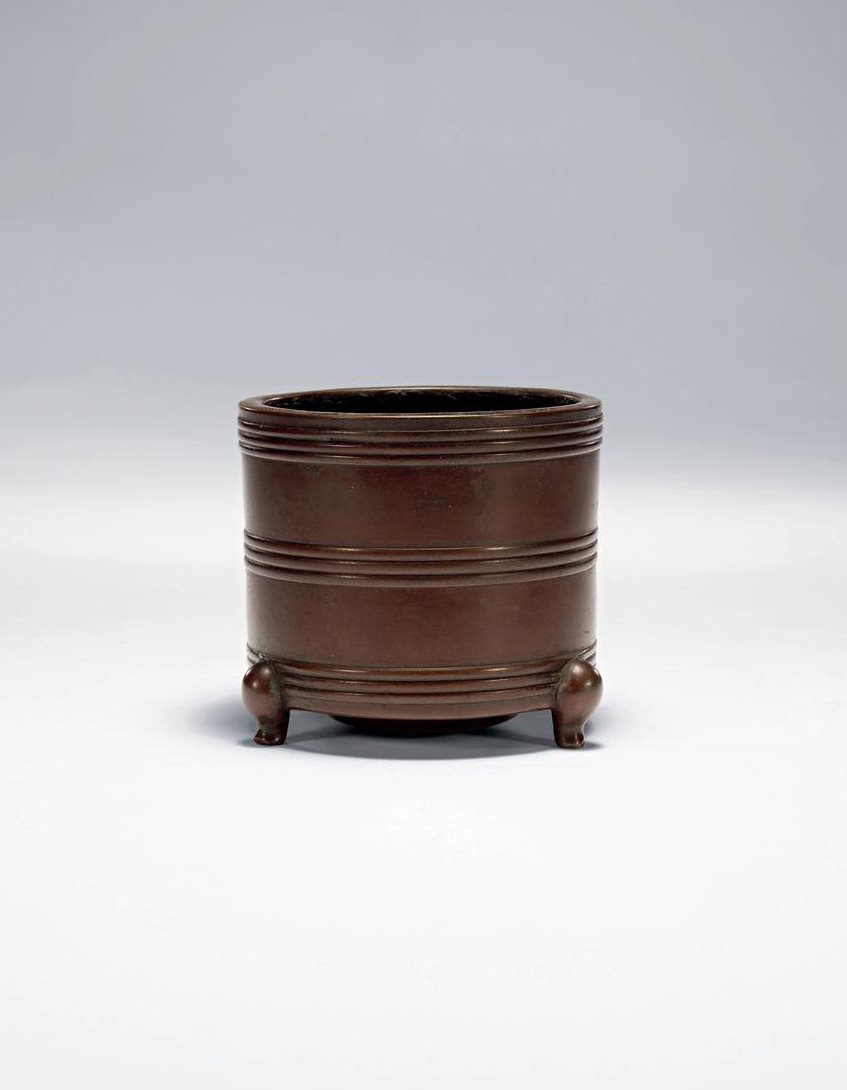 清早期 铜三弦九丝炉