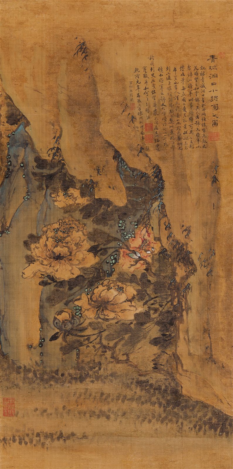 青城洞口牡丹图