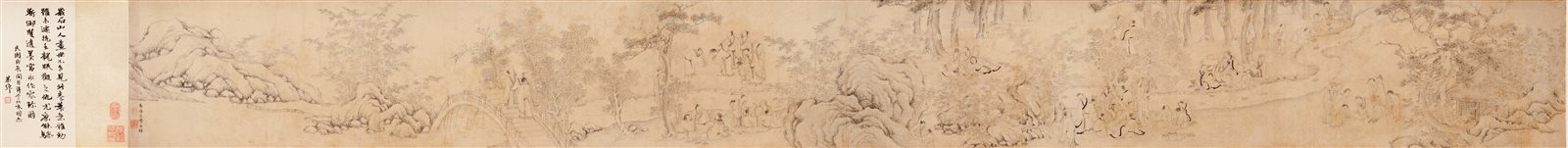 白描兰亭修禊图卷