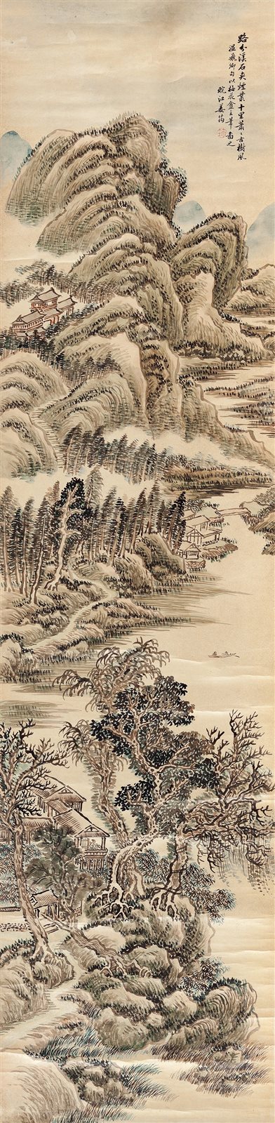 溪山古寺图