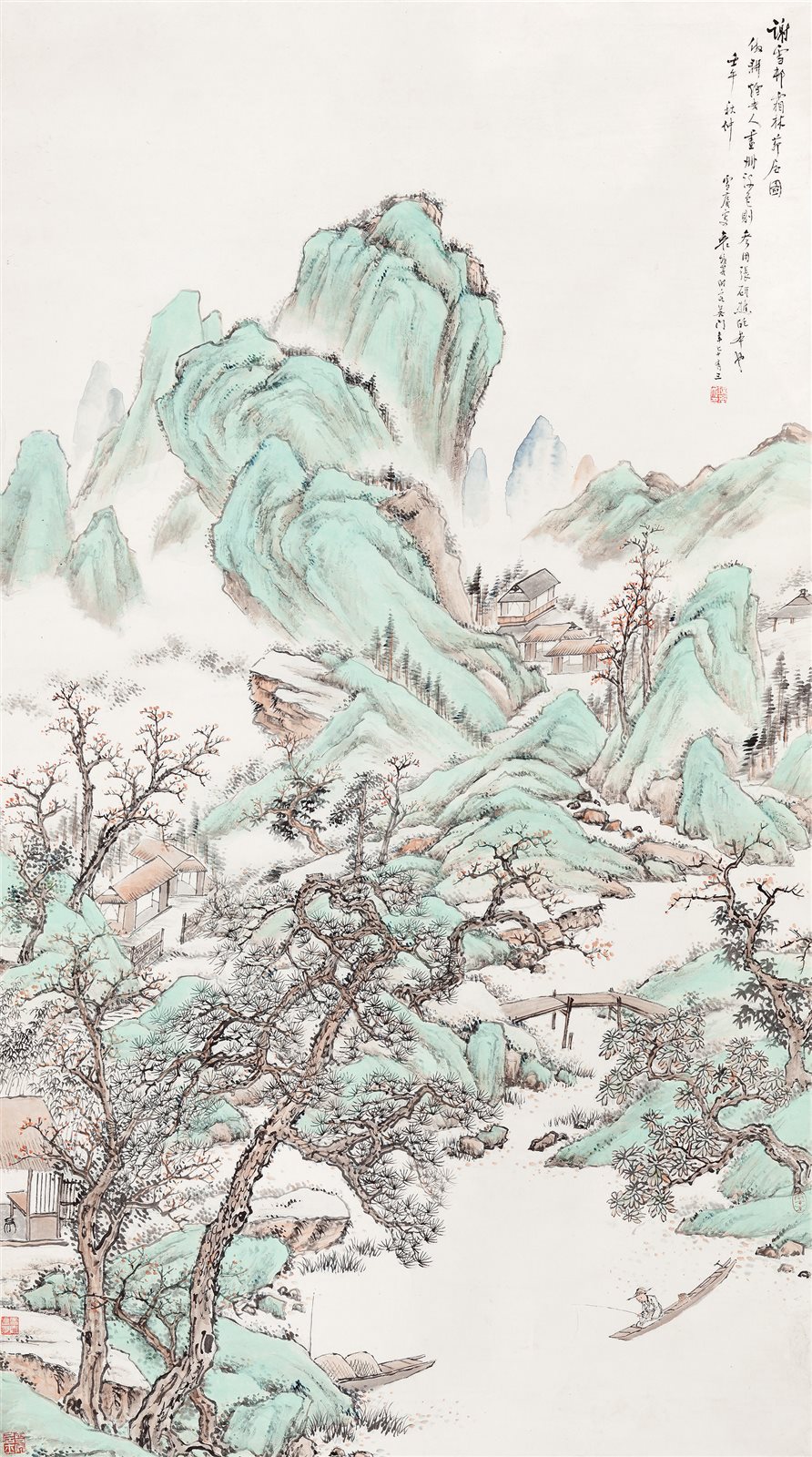 霜林茆屋图